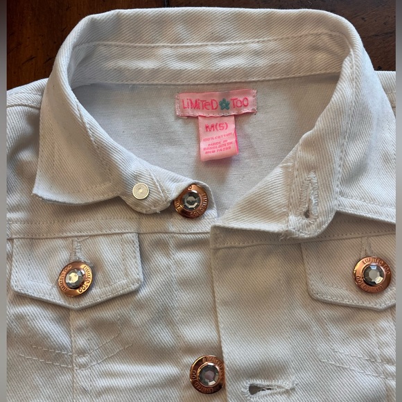 Girls Limited Too white denim vest size 5 - Picture 2 of 3